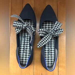 Rothy’s Mary Jane: Blue Gingham Tie Bow: Size 9.5